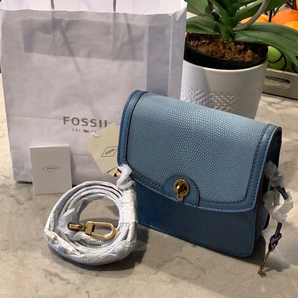 Fossil Blue Crossbody Bag